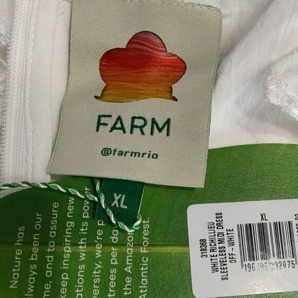 FARM Rio Midi Dress XL White Richelieu Broderie Anglaise Sundress Bustier Corset - Picture 12 of 16